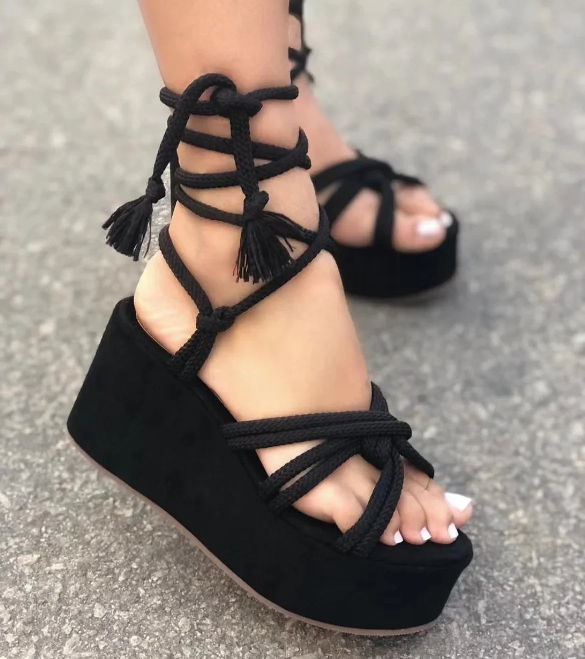 Sandal Women Summer Fashion  Sandals  Women's Wedge Sandals Cross Straps Casual Women's Shoes Women High Heels SS69
