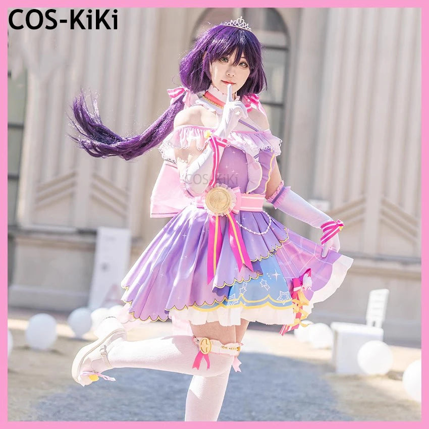 COS-KiKi Anime Lovelive Aqours Tojo Nozomi/Nishikino Maki All Members Fireworks Awakening Lolita Singing Suit Cosplay Costume SS69