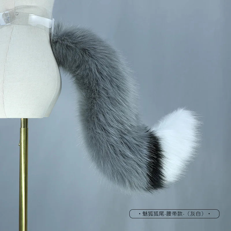 White/Red Wolf Fox Headwear Furry Jackal Ear Jackal Tail Props Cat Ear Headband Handmade Anime COSPLAY Lolita KC LOL Fox Costume