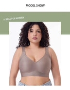 FallSweet Push UP Bra for Women Seamless Plus Size Bras Thin Cup Wireless Bralette Sexy Brassiere Femme M-6XL