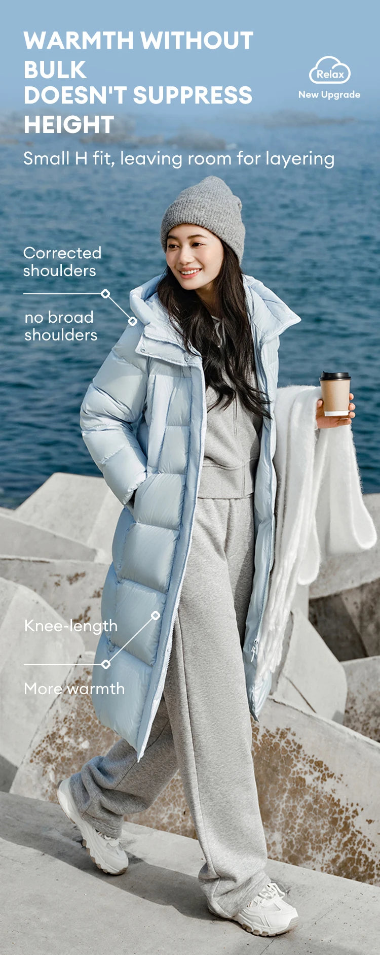 Semir Women's Long Hooded Down Jacket - 90% Duck Down