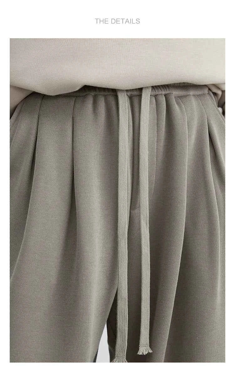 CHIC VEN Women's Pant Streetwear Solid Loose New Drawstring Sports Casual Trousers High Waisted Pants Autumn Winter 2025