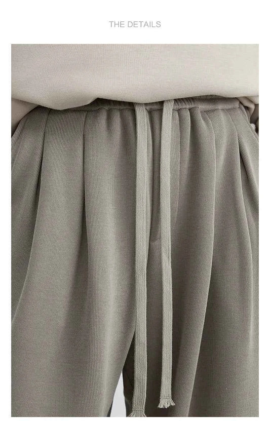 CHIC VEN Women's Pant Streetwear Solid Loose New Drawstring Sports Casual Trousers High Waisted Pants Autumn Winter 2025