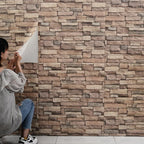 3D Foam Brick Wall Stickers, Waterproof Peel & Stick Panels 70x77cm