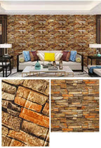 3D Foam Brick Wall Stickers, Waterproof Peel & Stick Panels 70x77cm