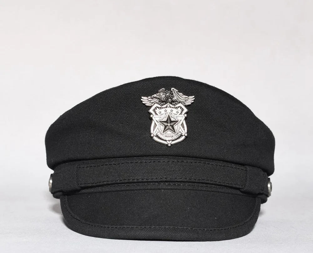 2025 New Navy Peaked Sailor Cap Men Women Summer Beret Hat Male Canvas Grey Eagle Belt Locomotive German Captain Casque