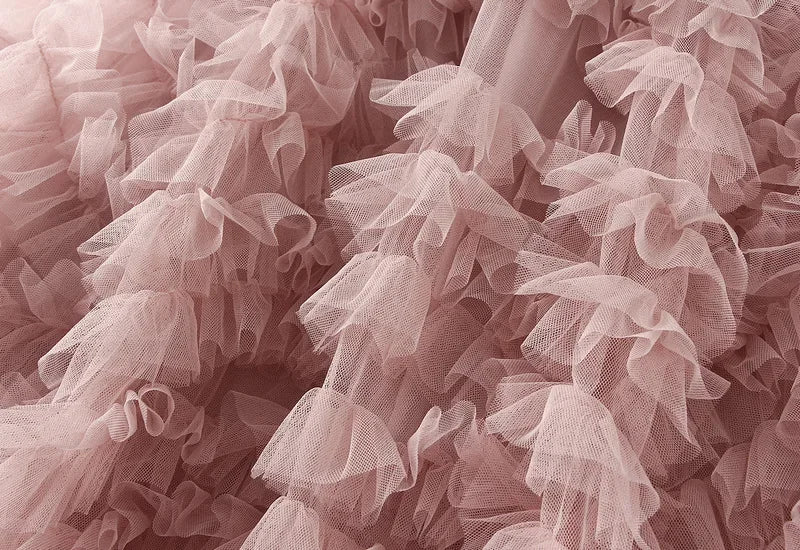 Tiered Tulle Maxi Skirt - Elegant A-Line High Waist Mesh