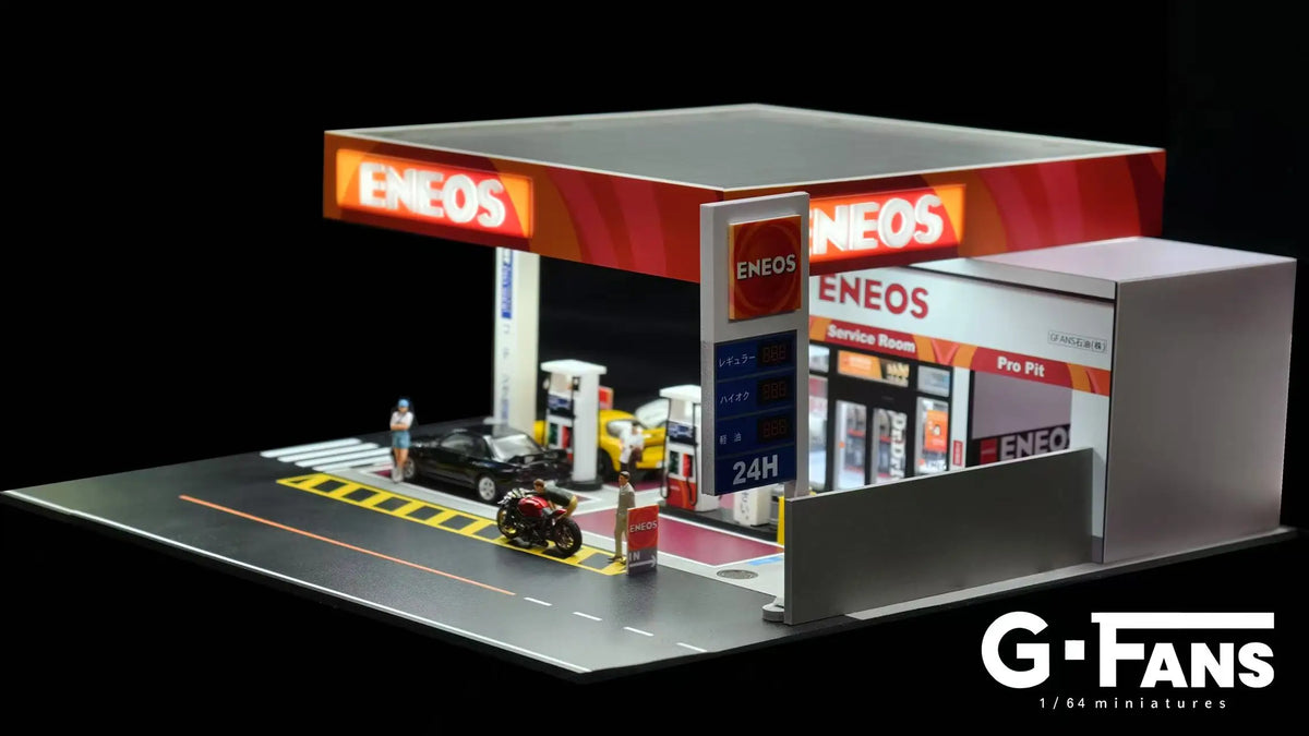 1/64 Scale Diecast Car Garage Diorama with LED Lighting