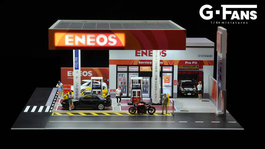 SS69 1/64 Scale Diecast Car Garage Diorama with LED Lighting and Dust Door