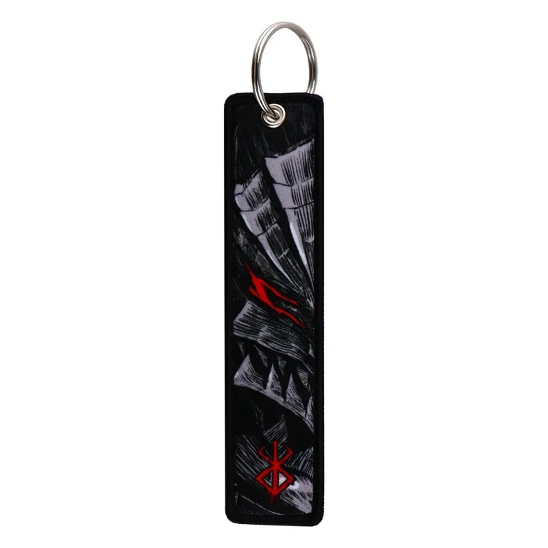 Sword Wind Legend Anime JOJO Wonderful Adventure Weaving Mark Keychain Sword Wind Legend Decorative Chain Fabric Key Pendant