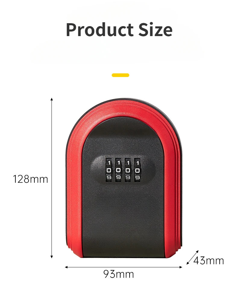 SS69 Wall Mount Key Lock Box, 4-Digit Combination Security Storage Organizer