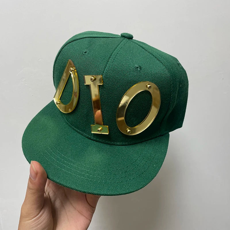 Anime JoJo Adventure Role Play Diego Brando Cos Costume Men Women Green Hat Cool Hip Hop Hat Party Accessories Baseball Cap ﻿