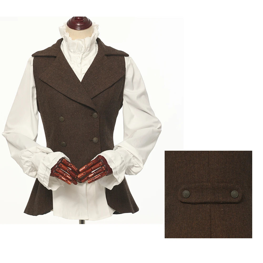 Women's Victorian Steampunk Tailed Vest - Polyester Waistcoat
