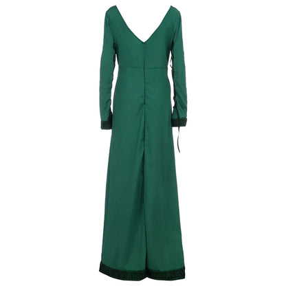 Vintage Long Medieval Dresses For Women Retro A Line Panel Women Maxi Dress Long Sleeve O-Neck Summer Dresses For Women Vestidos