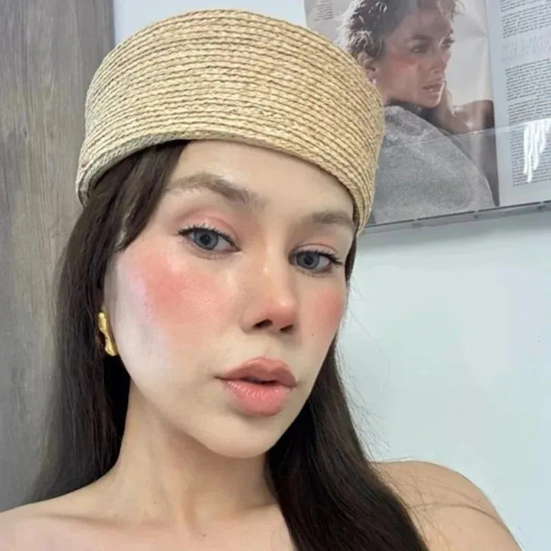 Fashion Mesh Hollow Breathable Summer Pillbox Beret Hat Women Colorful Outdoor Hard Pink Elegant Sun Cap Wholesale Taqiyah Kufi