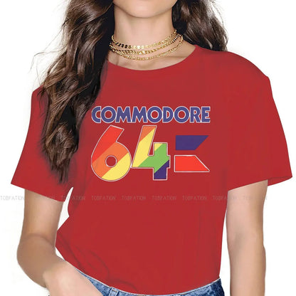 Colorful O Neck TShirt Commodore 64 Computer Fabric Original T Shirt Woman's Tops 5XL Fluffy SS69 21.69 Red / S