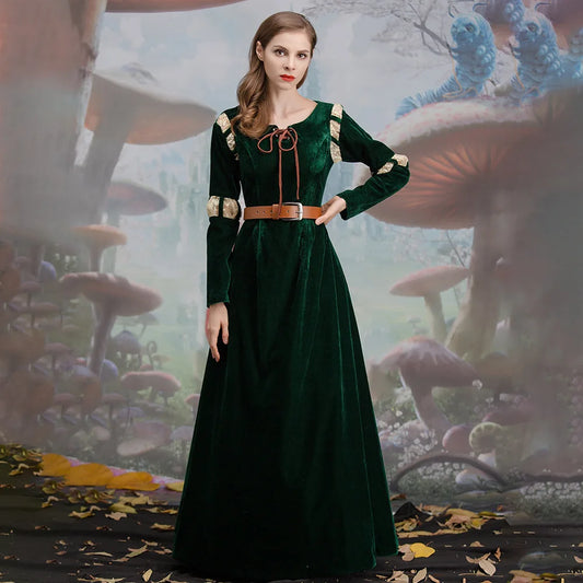 Princess Merida Brave Cosplay Costume Women's Court Dress Set