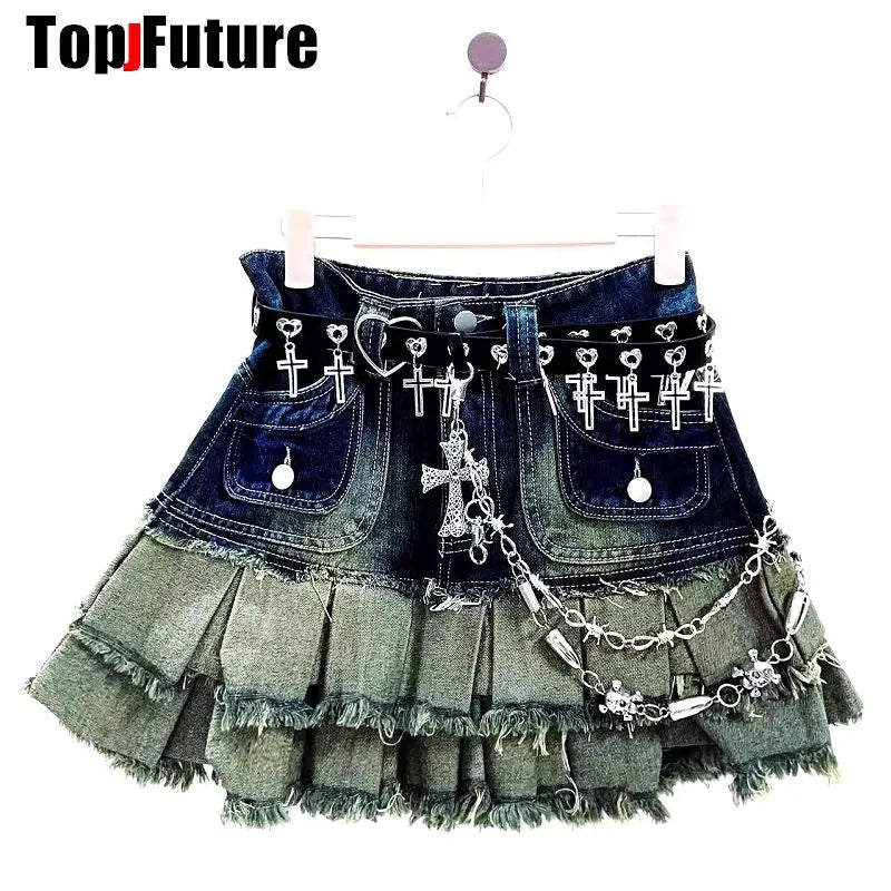 Women Girl HAND MAKE Gothic Lolita Punk Harajuku bling bling skull laziness belt waist belt  Lolita cosplay party belt gift SS69