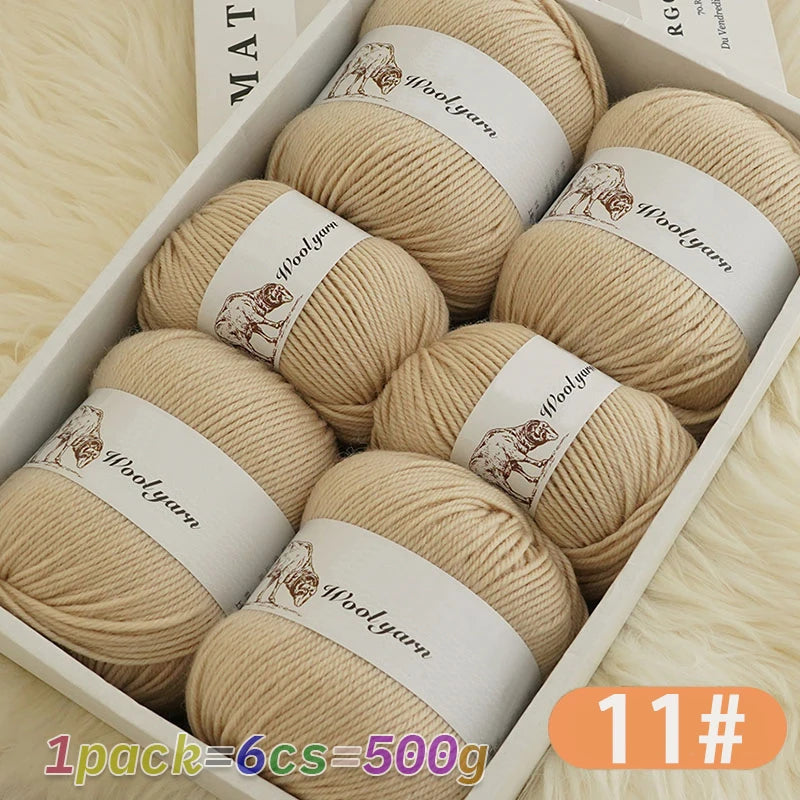 500g pure wool yarn fine count cashmere medium coarse yarn for making warm sweaters and scarves for autumn and winter