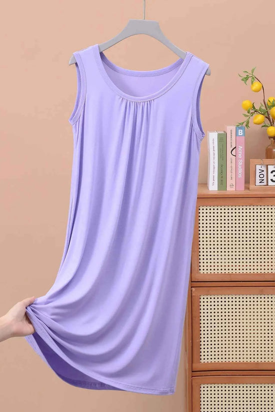 Plus size XL to 8XL Modal sleeveless sleepdress Summer lady's tank dress Loose camisole nightdress comfort dresses