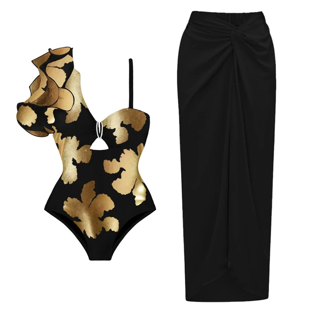 2023 New Arrival Push Up Women Bikini Set Floral Printed Ruffle Bikinis Strappy Bandage Swimwear Brazilian Biquini Bathing Suit SS69