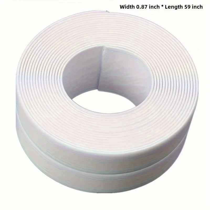 1roll White Stain Resistant PVC Waterproof Caulk Tape for Bathroom and Toilet, Self-Adhesive Sealant Strip for Wall, Sink, Floor