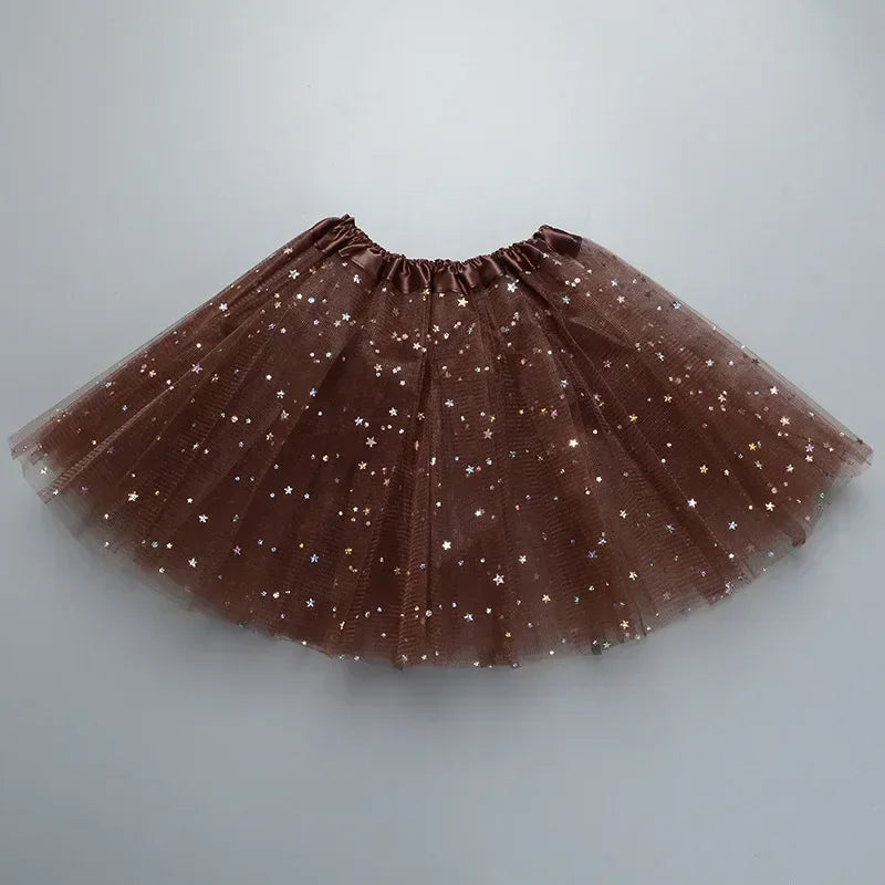 XMOMISEL Girls Sequined Star Tulle Tutu Skirt