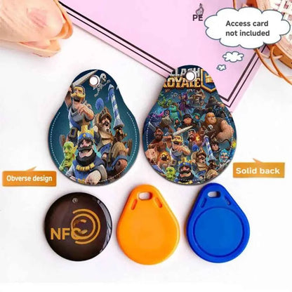 Game C-Clash Royale Anime Key Fashion PU Water Shape Keychain Women Car Key Holder Home Key Ring Charm Bag Car Pendant Gift
