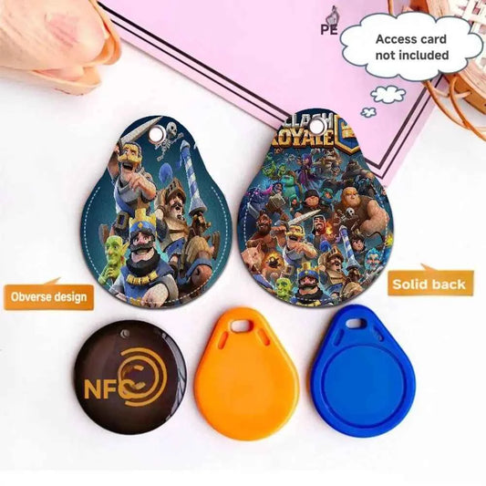 Game C-Clash Royale Anime Key Fashion PU Water Shape Keychain Women Car Key Holder Home Key Ring Charm Bag Car Pendant Gift