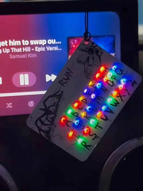 In Stock Strange Things Movie Merchandise Card Light Pendant 26 Letter Light Bag Car Charm Anime Merchandise Festival Gifts