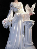 Greek Goddess Wandering Style National Style Han Element Lolita Strap Fairy Dress White Dress Women Clothing