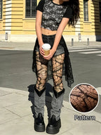 Women's bat pattern mesh socks high elasticity comfortable sexy hot girl trendy leggings for outdoor party street casual wear
