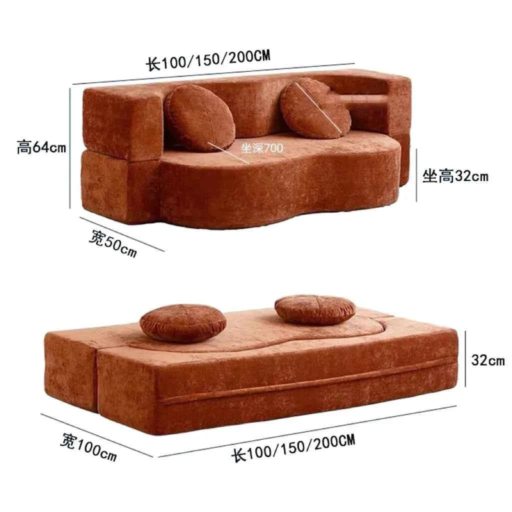 Living Room Sofas Vacuum Compression Sofa Pure Sponge Single Multifunctional Foldable Special Shaped Sofa Bed Furniture