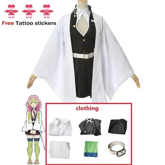 Anime Kanroji Mitsuri Cosplay Costume Kimono Haori Dress Wig Clothes Halloween Costume for Adult Children SS69 38.69 Style a / Kids 150