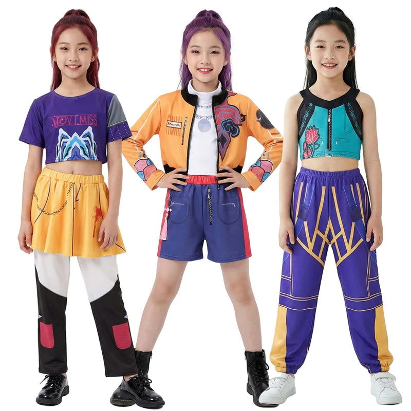 Rumi Girl Cosplay Costume Anime Mira Roleplay Outfit Trendy Dance Performance Wear Halloween Party Performance Costume