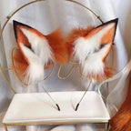 New Red Fox Ear Beast Tail Wolf King Ear Cat Ear Headband Custom COSPLAY Hand Made LOL Golden Fox Ears Anime Hair Accessories