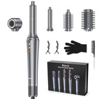 5-in-1 Hair Dryer Airstyler Ion Multistyler Hot Air Brush, 110,000 rpm with 32 mm Automatic Curling Iron, Straightener SS69 97.69 Grey / EU / GERMANY