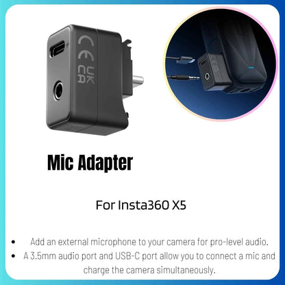 Insta360 X5 Original Accessories Collection Lens Cap Premium Guards Screen Protector Metal Frame Charging Case Battery Pack
