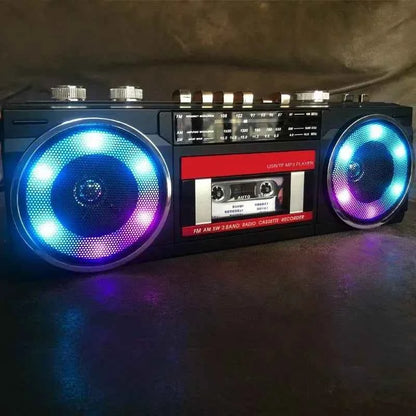 Desktop Retro Cassette Recorder Player With Am Fm Sw Portable Player Wireless Bluetooth Speaker Radio Auto Stop Tape FM Radio