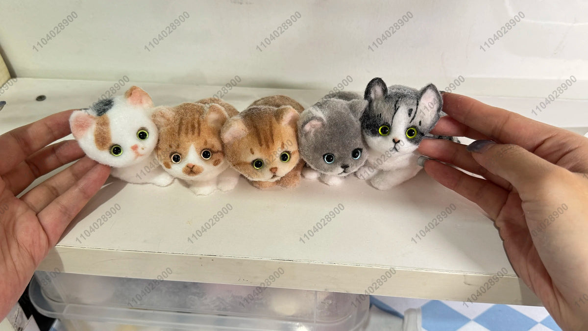 Handmade Kitty Cat Taba Squishy Silicone Fuzzy Kitten Soft Cat Mushy Squeeze Toy Mochi Toy Hand Relax Stress Release Gift Toy SS69