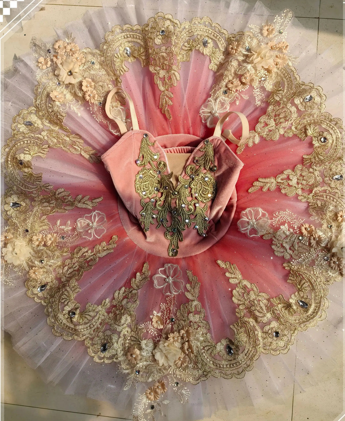 XiuLou Women's Ballet Tutu Dress with Lace Applique
