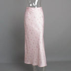 Summer Printed Fashion Long Skirt for Women High Waist Contrast Patchwork Slim Elegant Party Looks Ladies Y2k Maxi Skirt SS69 24.69 Pink / L