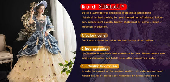 Victorian Masquerade Dresses for Women, Renaissance Dress, 18th Century, Baroque Rococo Marie Antoinette, Historical Clothing SS69
