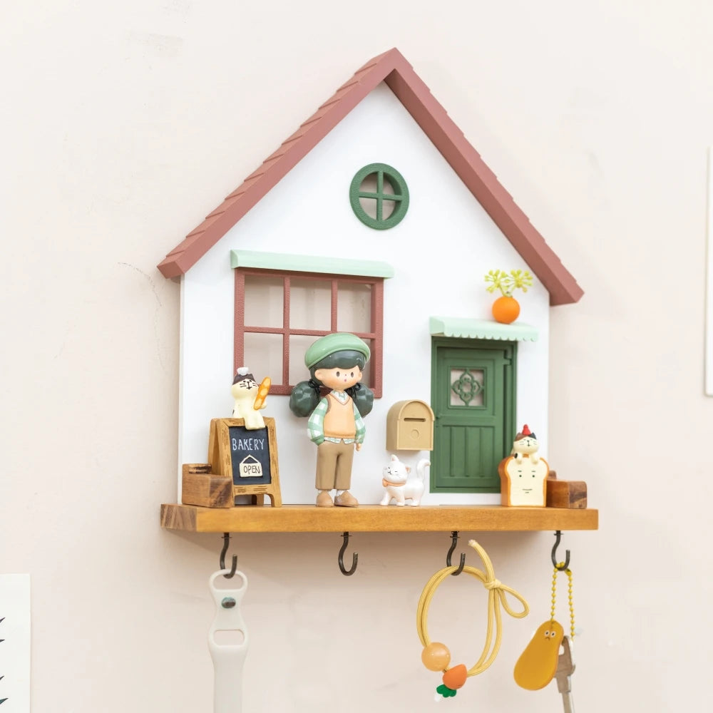 Fairytale Town Wooden Wall Hook Rack for Keys