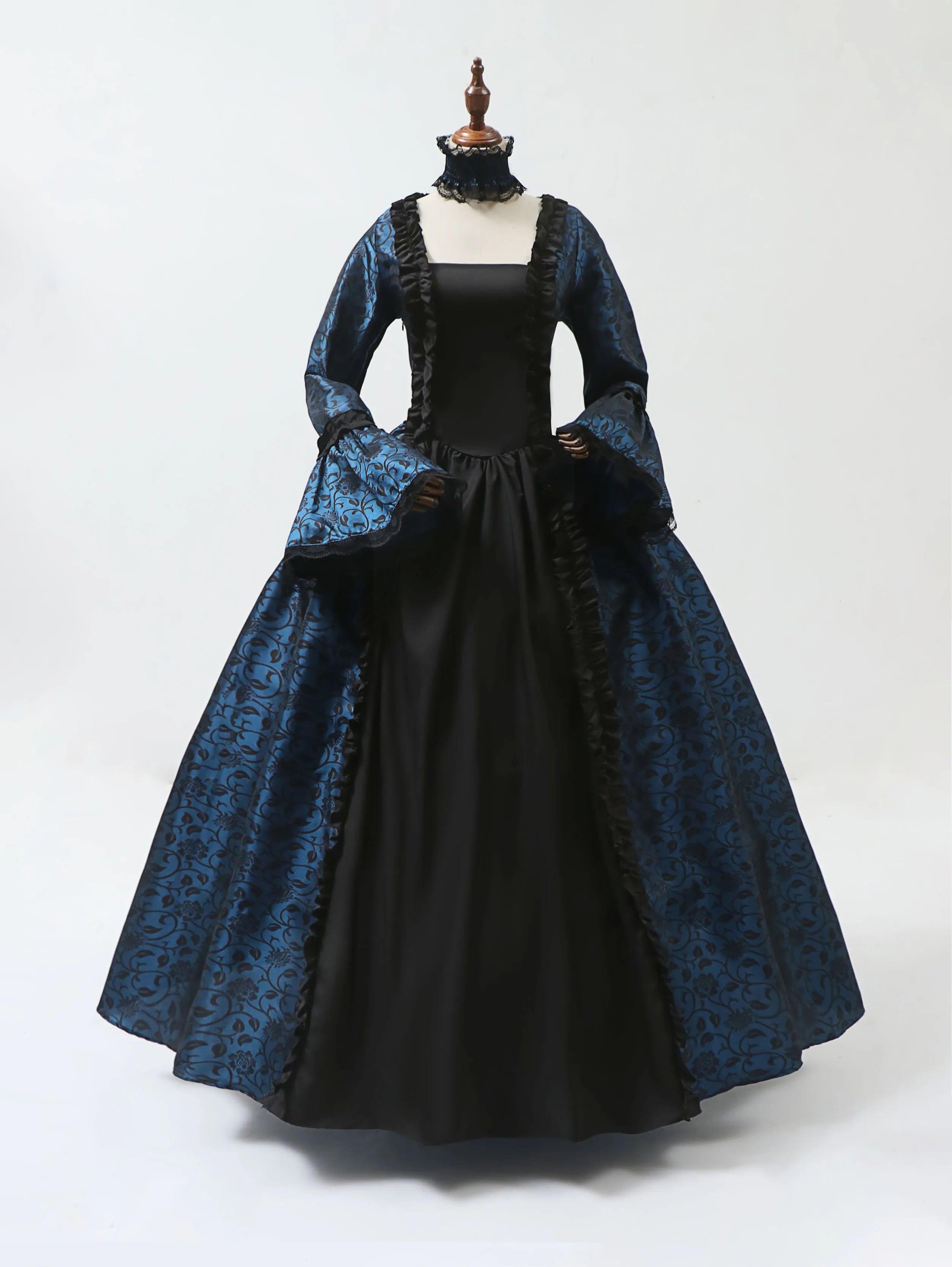 Cosplay Marie Antoinette Dress Medieval Flare Sleeve Victorian Party Formal Gown Renaissance Gothic Floral Robe