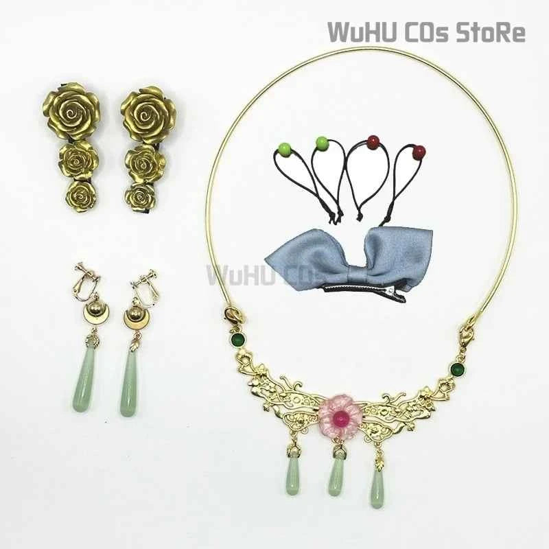 Maomao Necklace Hairpins Cosplay Accessories Anime The Apothecary Diaries Cosplay Ear Clips Props Headwear Girls Women Halloween
