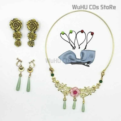 Maomao Necklace Hairpins Cosplay Accessories Anime The Apothecary Diaries Cosplay Ear Clips Props Headwear Girls Women Halloween