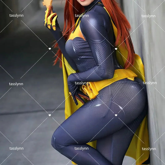 Bat Girls Cosplay Costumes Zentai Suit Bat Girl Bodysuit for Geek Girl Halloween Costumes for Women Excluding Cloak Belt Mask SS69