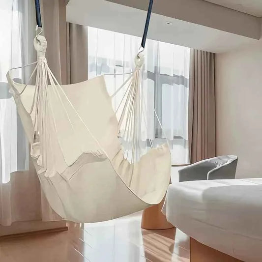 Portable Fabric Hammock Chair with Anti-Tip Design - Includes Storage Bag for Patio, Garden, Dorm & Outdoor Relaxation