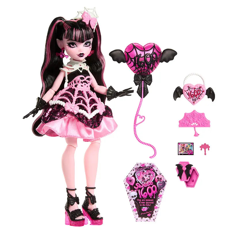 New Genuine Limited Edition Barbie Dolls Monster High Prom Dress Barbie Fashion Doll Collector'S Edition Model Girls Gift Toys SS69 68.69 Draculaura